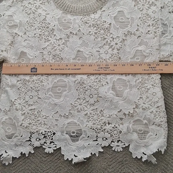 SEE BY CHLOE Women’s Lace Pullover Sweater Milk Color Size Medium - Picture 8 of 13